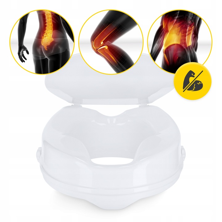 NASADKA NAKŁADKA TOALETOWA PODWYŻSZAJĄCA NA SEDES Z KLAPĄ DESKA WC 5 CM