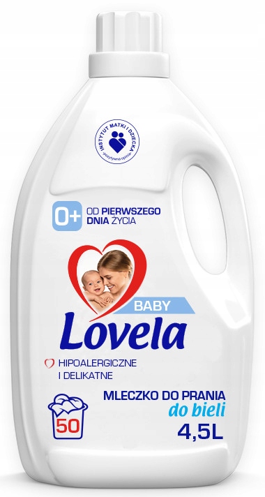 Lovela Zestaw Baby Mleczko hipoalergiczne do prania bieli i koloru 2x 4,5 L