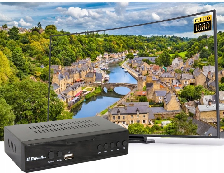 Dekoder DVB-T2 HEVC H.265 Riwall TVCONTROL Tuner TV Full HD HDMI USB