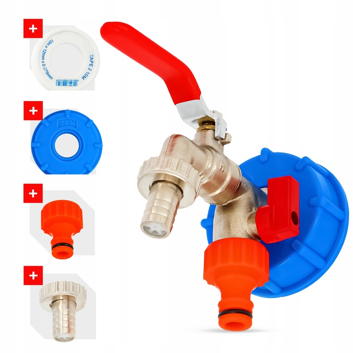 ZAWÓR MAUZERA KRAN CZERPALNY ZBIORNIKA IBC 1000l 3/4x1/2 SZYBKOZŁĄCZKA