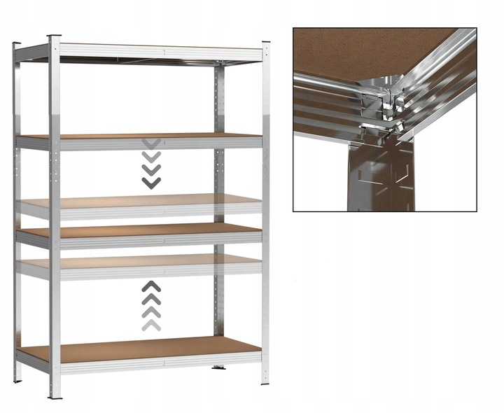 REGAŁ METALOWY MAGAZYNOWY 150x75x30cm 4 PÓŁKI MDF 150kg 600kg DO