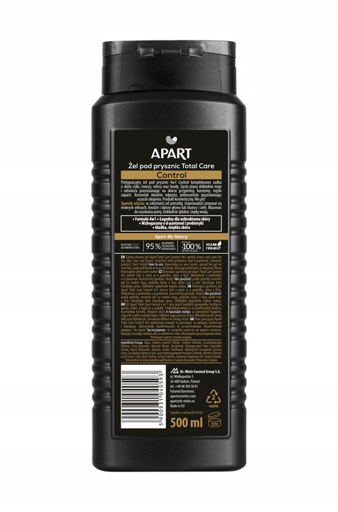 APART Żel pod Prysznic Męski 3w1, 4w1 Ciało, Twarz, Włosy, Broda 5 x 500ml