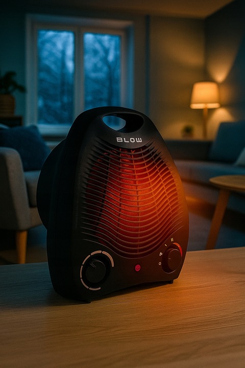 MOCNY TERMOWENTYLATOR ELEKTRYCZNY FARELKA GRZEJNIK TERMOSTAT 2000W