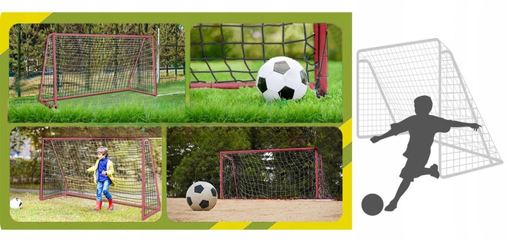 BRAMKA PIŁKARSKA DO PIŁKI NOŻNEJ DLA DZIECI STABILNA ŚLEDZIE 240x150x90 cm