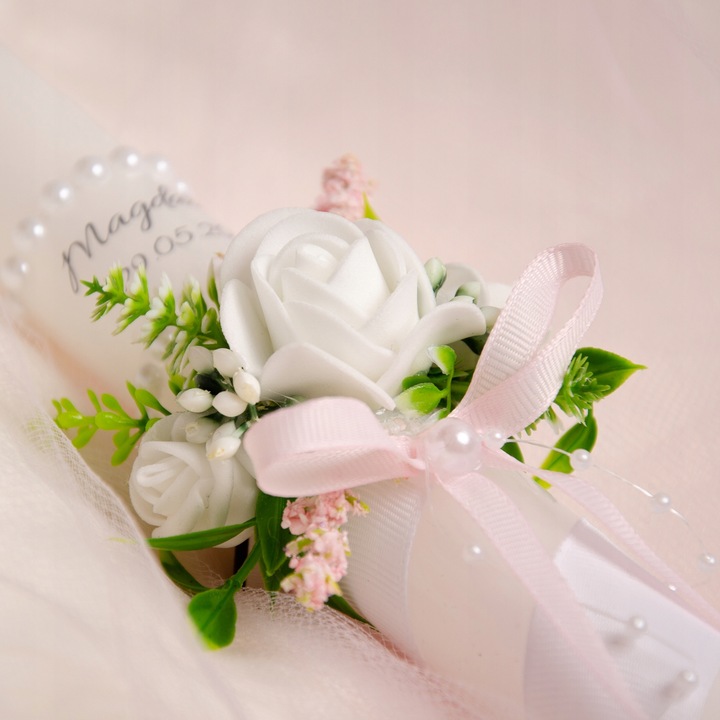 ŚWIECA KOMUNIJNA DO I KOMUNII ŚWIĘTEJ IMIĘ DATA