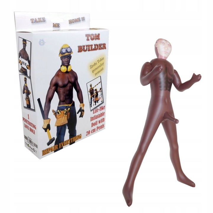 Dmuchana Pompowana Męska Lalka Miłości - Tom - Builder Male Doll