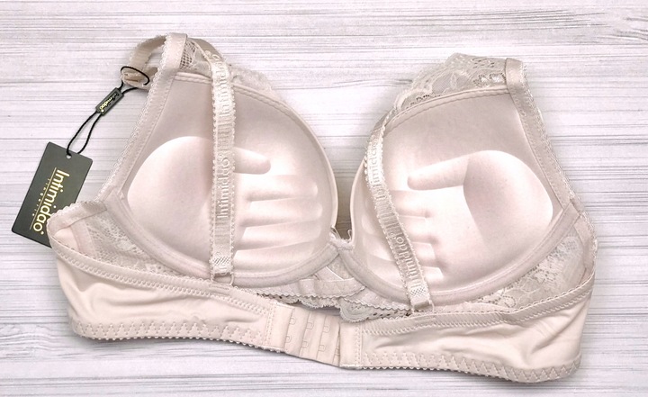 Intimidao 85B Biustonosz duży push-up powiększa biust pudrowy