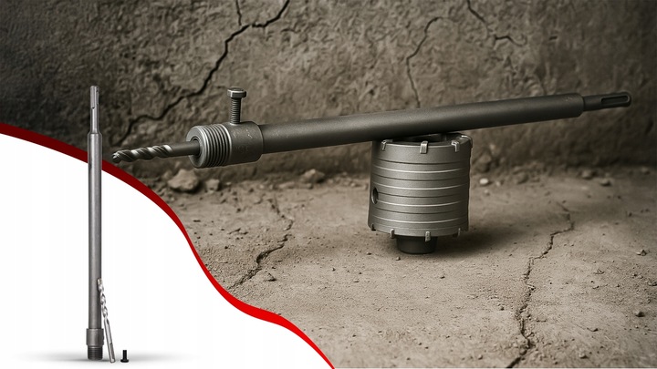 ADAPTER do OTWORNIC PRZEDŁUŻKA 450mm M22x2.0 KORONKI SDS PLUS do