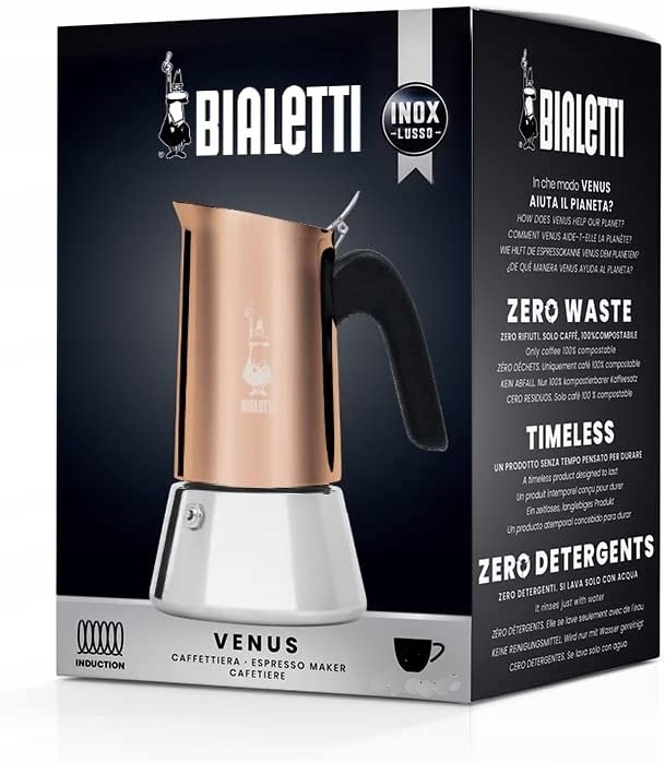 Kawiarka klasyczna stalowa New Venus 6 COPPER BIALETTI 235ml INDUKCJA