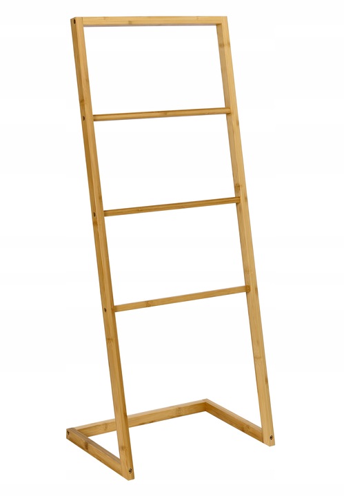 STOJAK WIESZAK NA RĘCZNIKI STOJĄCY BAMBUSOWY DREWNIANY ŁAZIENKOWY 4