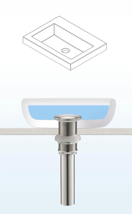 SYFON DO ZLEWU umywalki biały+korek do zlewu KLIKKLAK srebrny bez przelewu