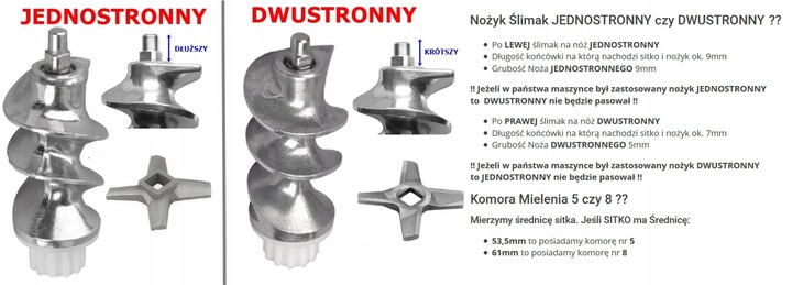ORYGINAŁ NOŻYK + SITKO MASZYNKA ZELMER NR 8 FI