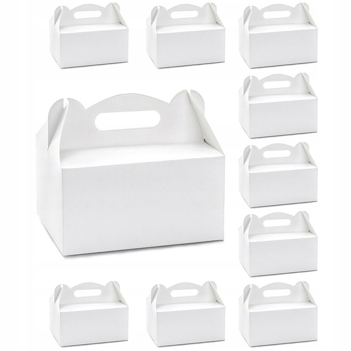 Pudełko Na Ciasto CHRZEST Gładkie Białe Ślub Wesele 10szt