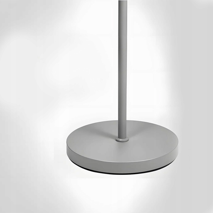 Lampa Stojąca LED Podłogowa Srebrna do Salonu Z Pilotem i Elastyczną