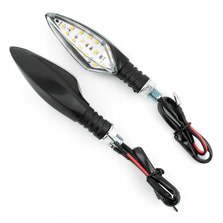 Kierunkowskazy LED 15 diod M10 homologacja czarne