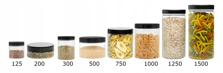 Pojemnik słoik plastikowy 1,5L makaron 1500ml x 6