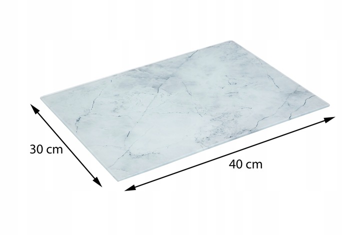 DESKA DO KROJENIA SZKLANA wzór BIAŁY MARMUR 30x40