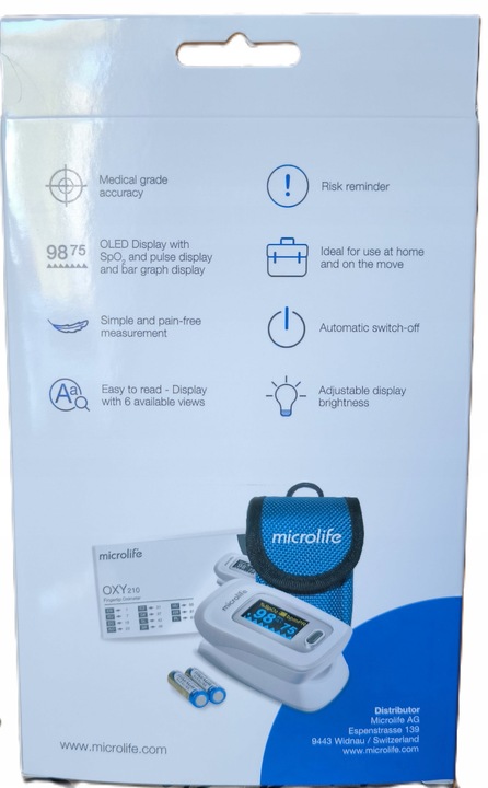 PULSOKSYMETR MICROLIFE OXY PULSOMETR NAPALCOWY SATURACJA NATLENIENIE