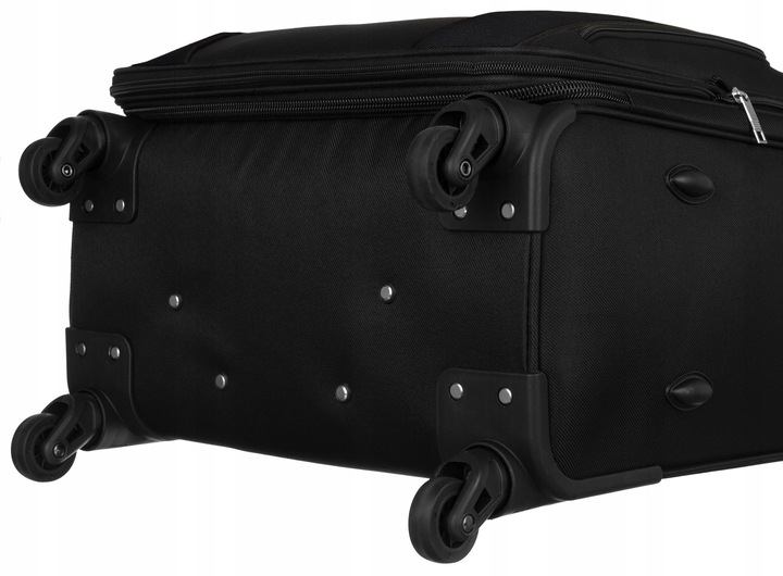 Walizka podróżna na kółkach miękka z kieszeniami średnia pojemna