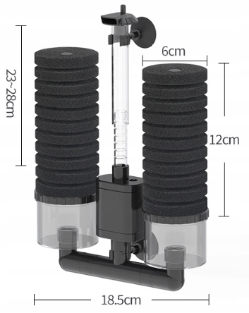 Filtr Gąbkowy Do Akwarium JF-160B z pompą 350l/h z Pojemnikami na Wkłady