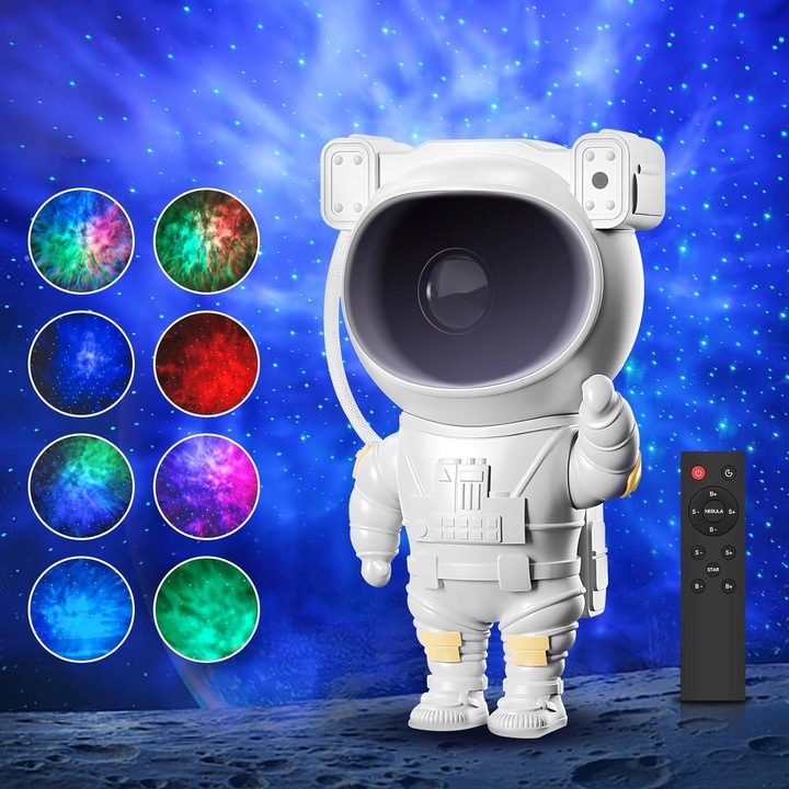 PROJEKTOR GWIAZD LAMPKA NOCNA RZUTNIK DLA DZIECI LED LASEROWY ASTRONAUTA