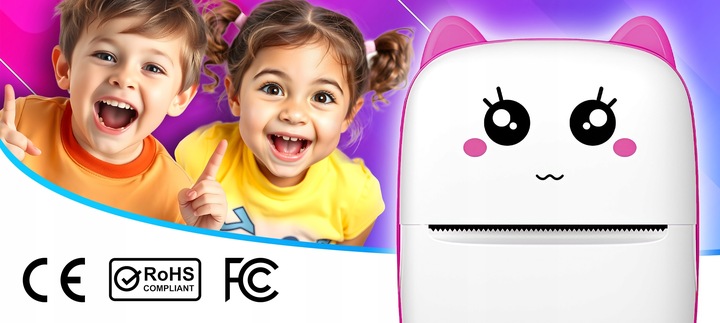 MINI DRUKARKA TERMICZNA DRUKUŚ ORYGINALNY DO ZDJĘĆ NOTATEK + 11SZT ROLEK