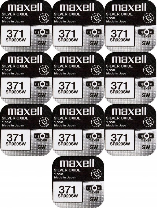 Bateria Srebrowa Maxell 371 SR920SW SR69 10szt.