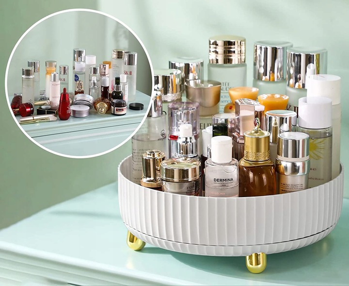 ORGANIZER OBROTOWY na Kosmetyki POJEMNIK na PERFUMY PĘDZLE Make-up 360