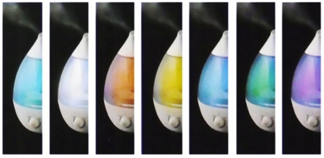 NAWILŻACZ POWIETRZA LAMPKA LED 7 KOLORÓW 25W 2,6L