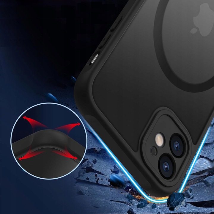 ETUI do IPHONE 11 do Magsafe MATOWE MAGNETYCZNE WZMACNIANE + 2x SZKŁO 9H