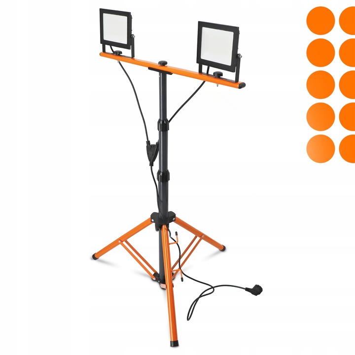 Halogen LED Statyw Budowlany Naświetlacz 2x 50W 11000lm Lampa Na