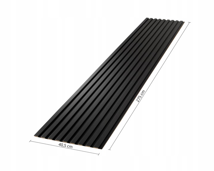 Lamele ścienne na płycie HDF - 275 cm x 40,5 cm - CZARNY 905