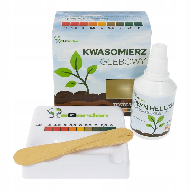 Kwasomierz Glebowy pH Zestaw z Płynem i Skalą Kolorów HELLIGA TESTER