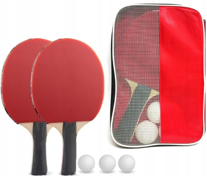ZESTAW DO PING PONGA TENISA STOŁOWEGO PALETKI RAKIETKI + POKROWIEC+PIŁECZKI