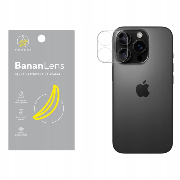 Szkło hartowane 9H BananLens na aparat do Apple iPhone 16 Pro