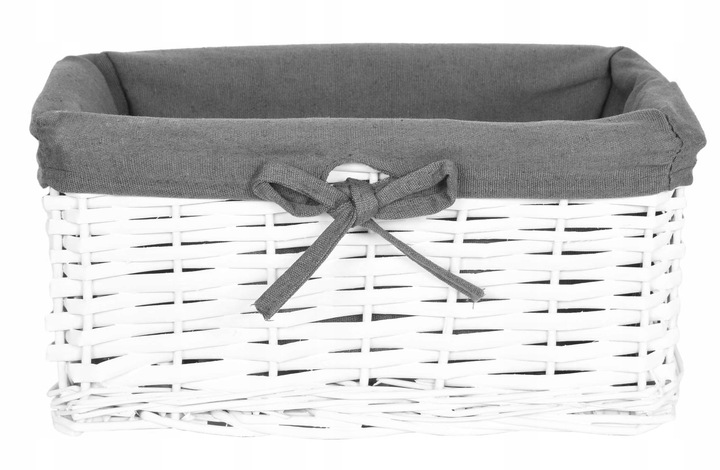 KOSZYK WIKLINOWY KOSZYCZEK POJEMNIK ORGANIZER ŁAZIENKOWY BIAŁY 30cm