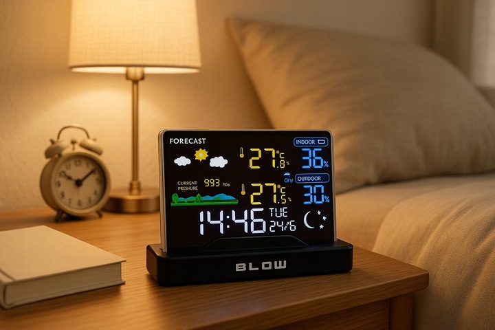 STACJA POGODY METEO BEZPRZEWODOWA POGODOWA TERMOMETR HIGROMETR