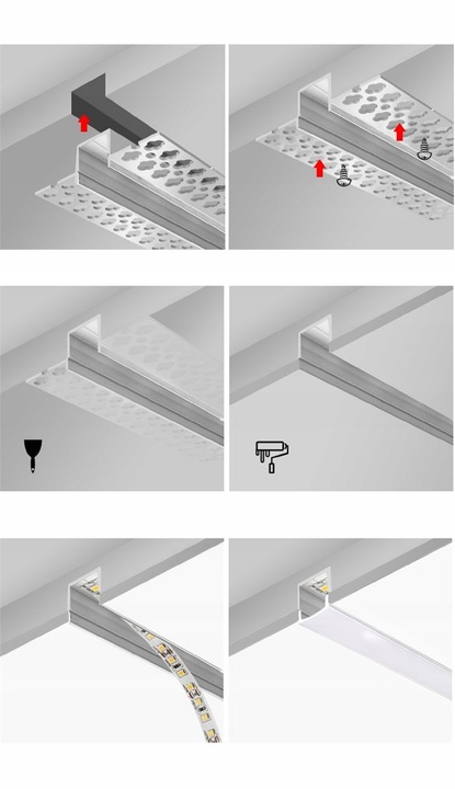 PROFIL aluminiowy LED anodowany szeroki płyt kg 2m