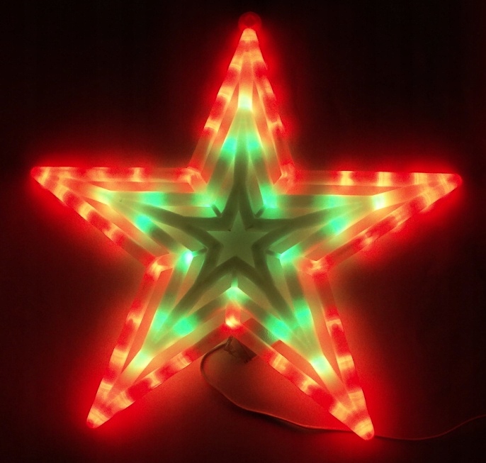 OZDOBA ŚWIĄTECZNA LED GWIAZDA MULTIKOLOR !