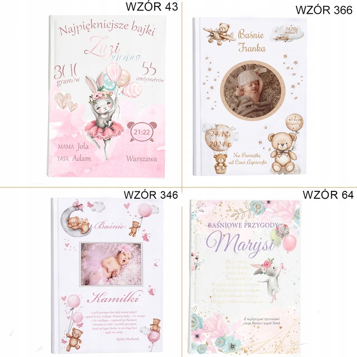Bajki dla dzieci prezent na Roczek Chrzest Urodziny Imię dziecka