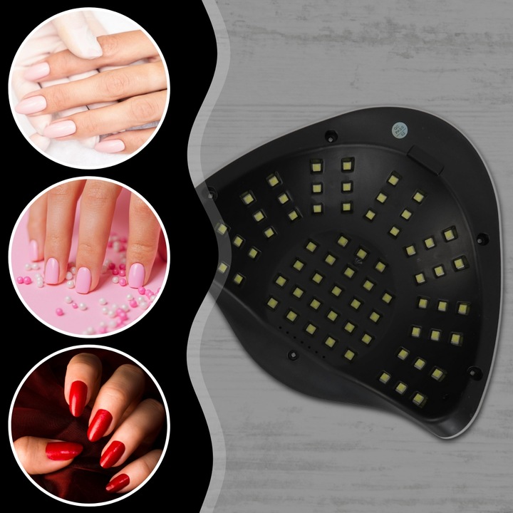 LAMPA UV DO PAZNOKCI LED 180W DO HYBRYD ŻELI MOCNA SUN X7 MAX BIAŁA LCD