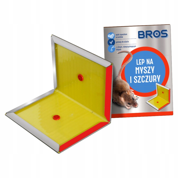 BROS LEP NA MYSZY SZCZURY GRYZONIE PUŁAPKA KLEJOWA WABIĄCA ZAPACHEM 12