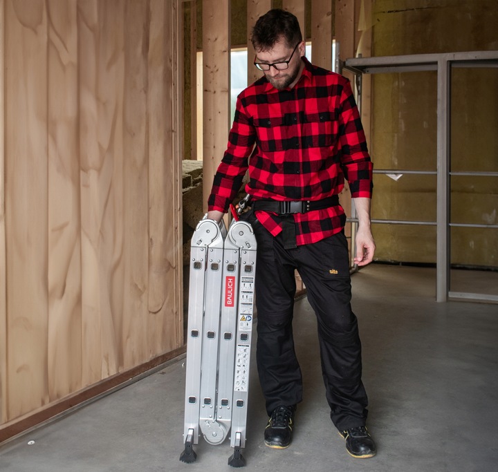 Drabina aluminiowa składana przegubowa wielofunkcyjna 4x3 + podest