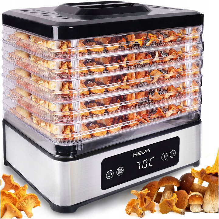 Suszarka do grzybów owoców 450W +TIMER REGULACJA +6 SIT ZE STALI