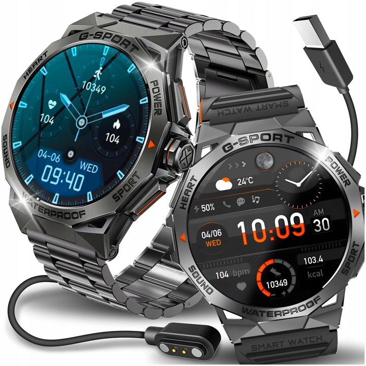 SMARTWATCH ZEGAREK MĘSKI MENU PL SPORT PULS ROZMOWY SMART WATCH