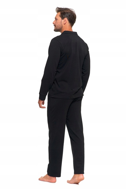 PIŻAMA MĘSKA BAWEŁNIANA ROZPINANA DŁUGI RĘKAW I SPODNIE WYGODNA MORAJ