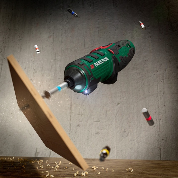 PARKSIDE PSSA 4 B2 Wkrętarka 4V obrotowa rękojeść 10Nm 26 bitów ZESTAW 30w1