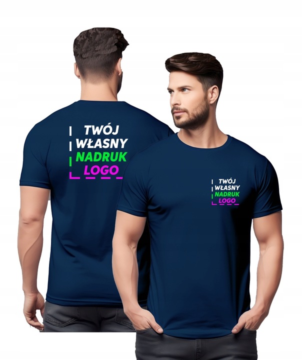 Koszulka z własnym nadrukiem PRZÓD_TYŁ Logo/napis