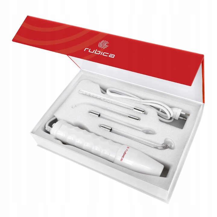 Rubica Darsonval Urządzenie Kosmetyczne + 4 Peloty do Skóry Twarzy Głowy