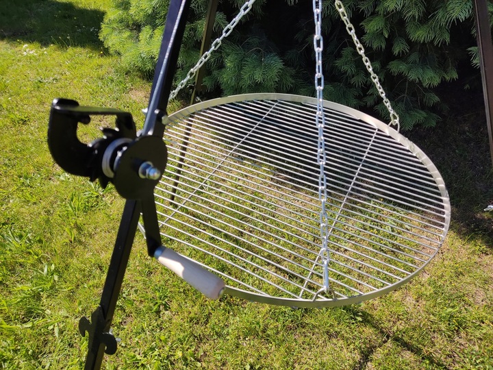 GRILL TRÓJNÓG OGRODOWY OGNISKOWY 191 STOJAK I RUSZT NAD OGNISKO